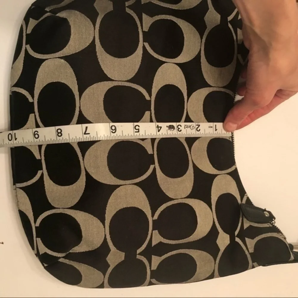 Coach Kirsten signature c black gray hobo bag